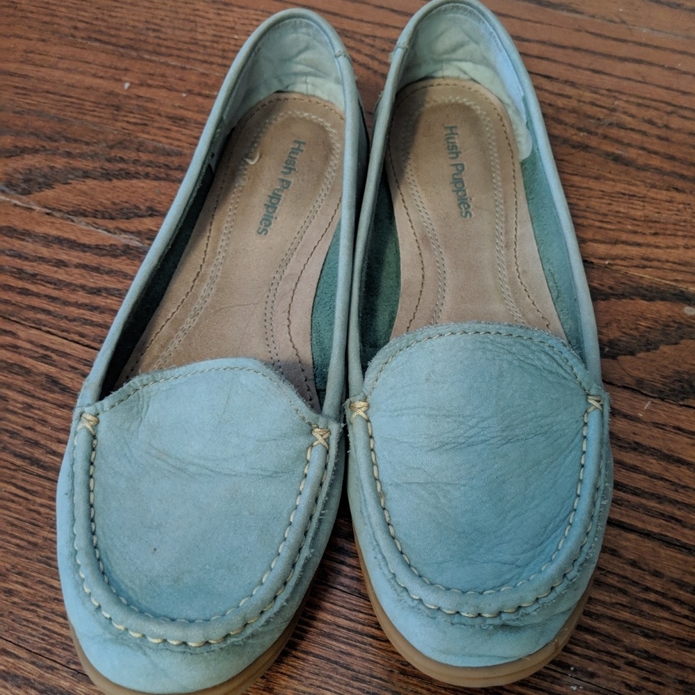 Baby blue suede hush puppies